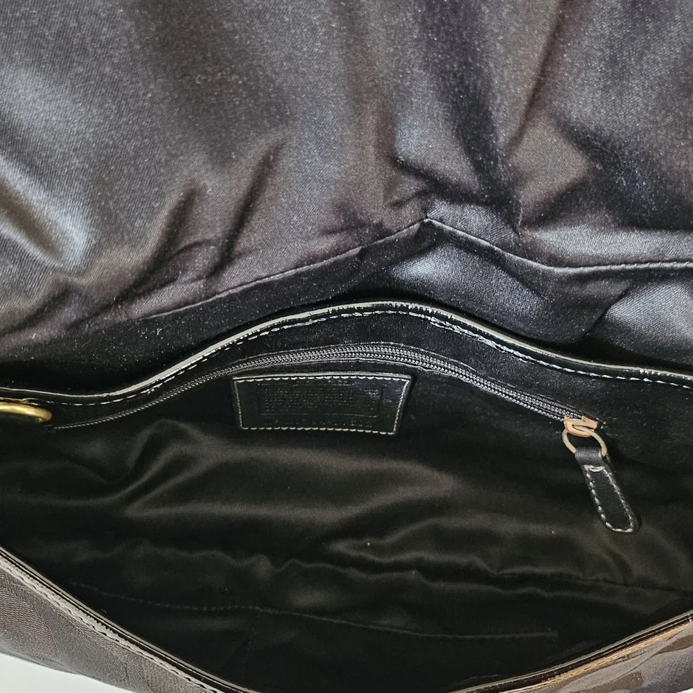 COACH Black Ergo Signature Flap Y2K Shoulder Bag - Picture 6 of 13